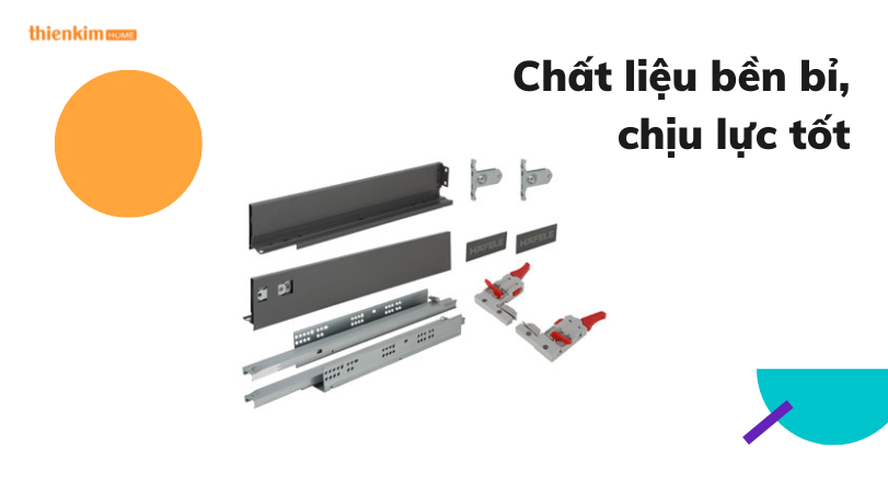 Ray hộp Hafele Alto-S H80mm giảm chấn màu xám 552.49.316 chất liệu cao cấp